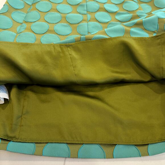 Boden Jacquard Green Teal Polka Dot Spot Dress - US 4 - Picture 14 of 14